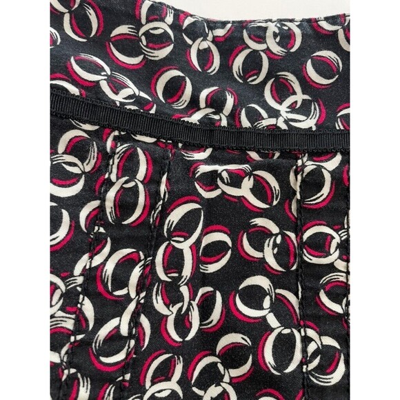 LOFT Cotton Chain Print Pleated Flare Skirt Ribbon Ann Taylor Knee Length 4 - Picture 3 of 9